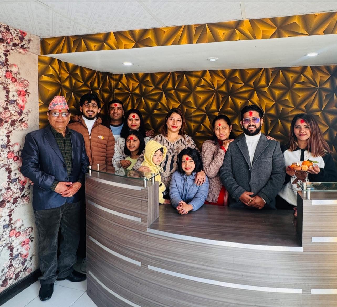 group photo of team sandesh team